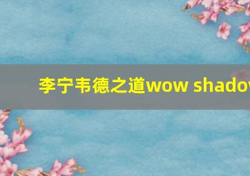 李宁韦德之道wow shadow